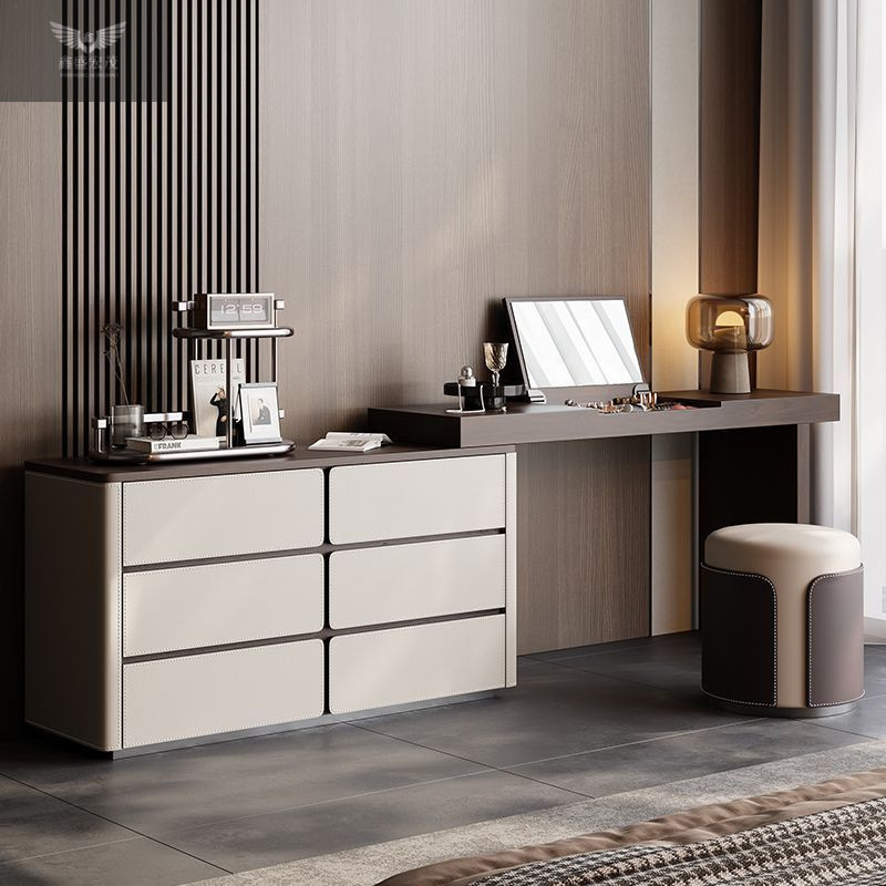 Dormitorio moderno sencillo de alta calidad estilo medieval mesa de maquillaje italiana cubierta de madera maciza gabinete de almacenamiento