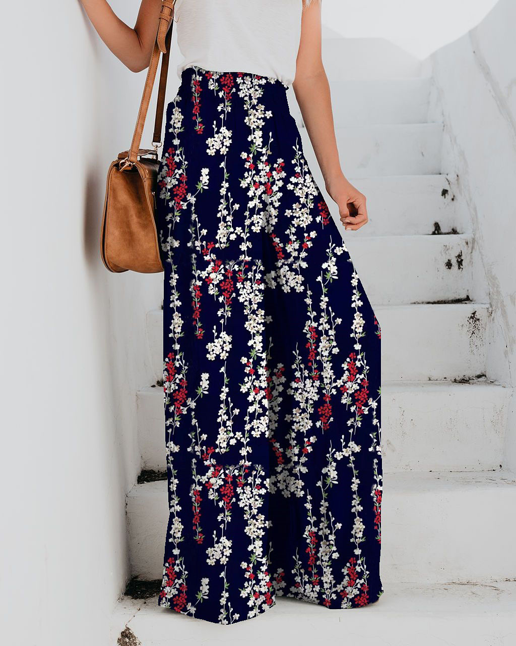 Printed Wide-Leg Pants NSHM105943