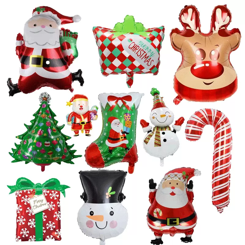 跨境圣诞节铝膜气球MerryChristmas节日场景布置用品铝箔气球漂空