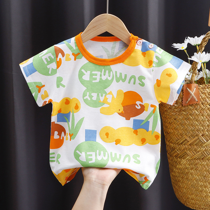 Children's short-sleeved t-shirt cotton girls summer