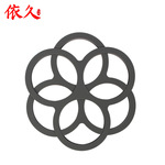 创意组合硅胶隔热垫 圆形拼凑二合一多功能硅胶防烫防滑餐桌垫子