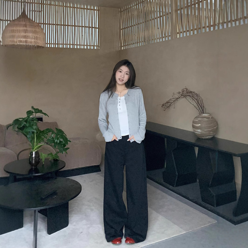 直筒牛仔裤女2025夏季潮流百搭新款高腰宽松休闲阔腿裤|undefined