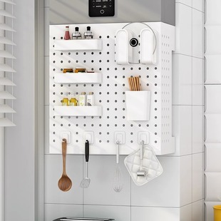 ✅ [Factory Direct Sales] Water Heater Pipe Cover Decorative Kitchen Wall Hanging Hole Board Natural Gas Storage Rack
