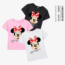 跨境电商热销款Mickey Mouse米妮可爱卡通印花童装男女童短袖T恤