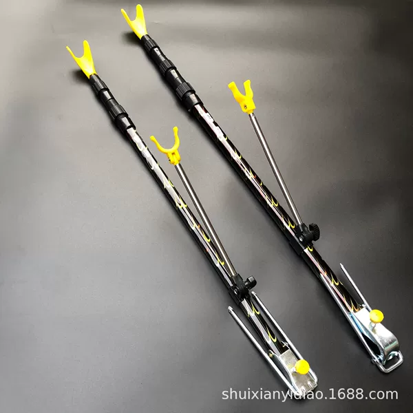 Fishing gear supplies wholesale aluminum alloy flower rod bracket fishing dual-purpose fishing rod bracket telescopic positioning battery bracket