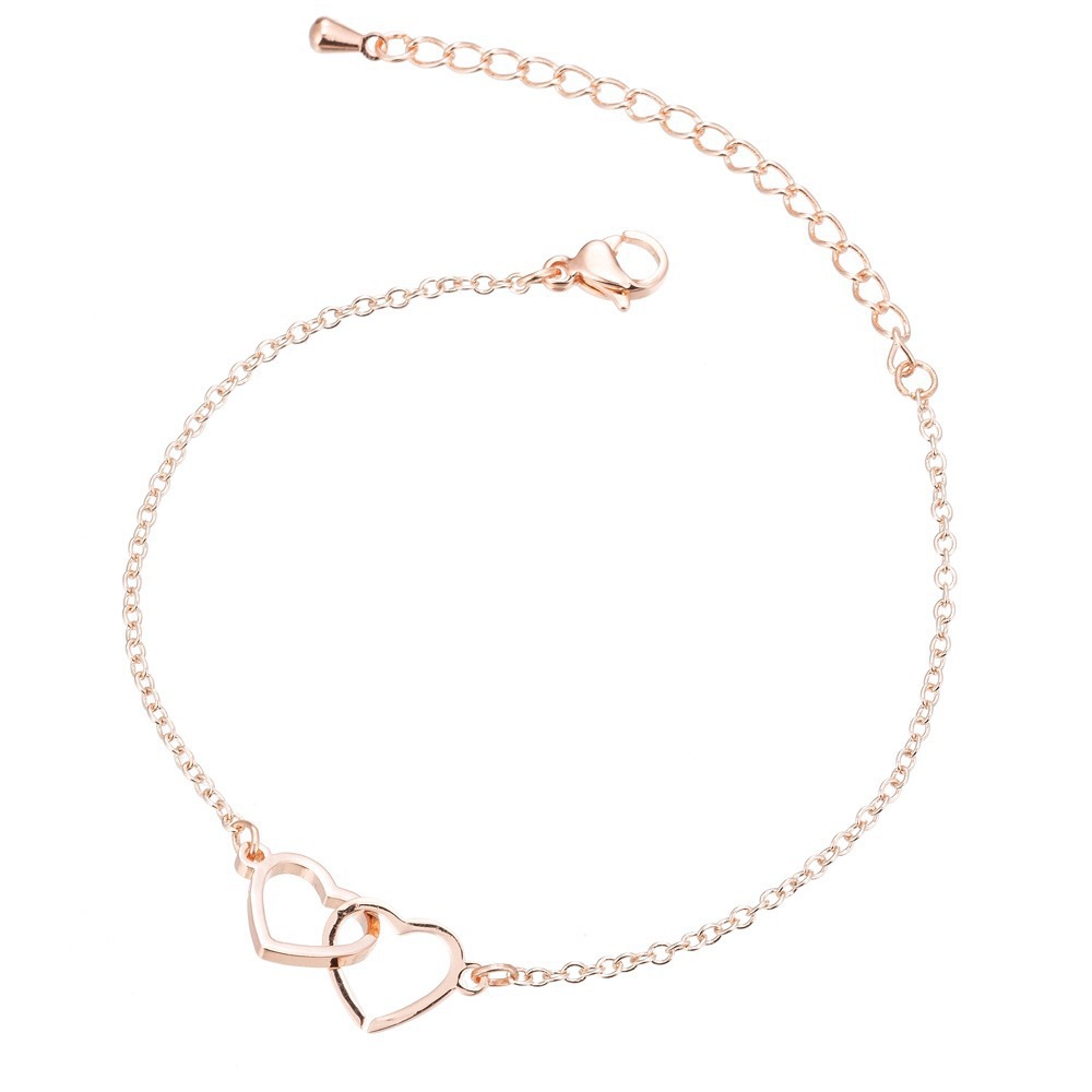 Europa y los Estados Unidos transfronterizos simple s925 plata esterlina vacío galvanizado de oro doble amor grabaciones collar regalo de novia