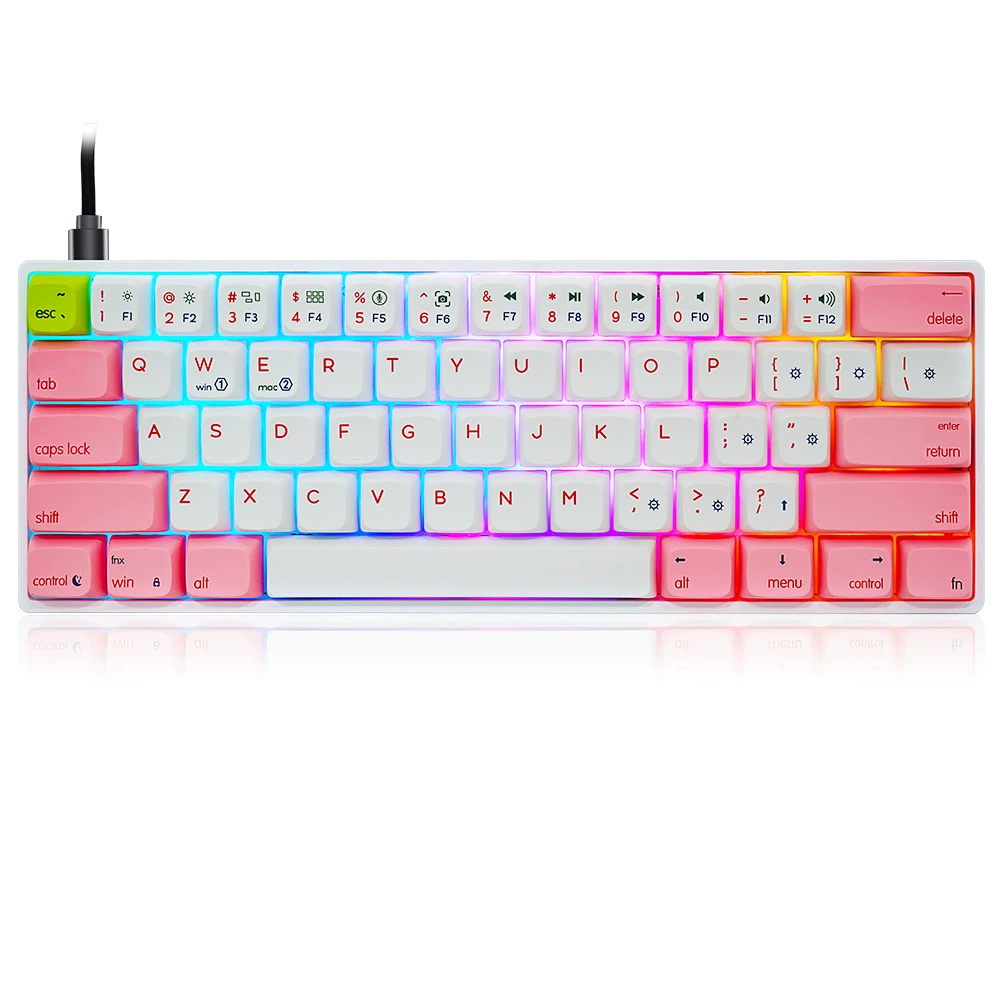 SKYLOONG GK61/SK61/Game Machinery клавиатура RGB проводная/трехрежимная клавиатура с подвижными клавишами из ПБТ с подогревом