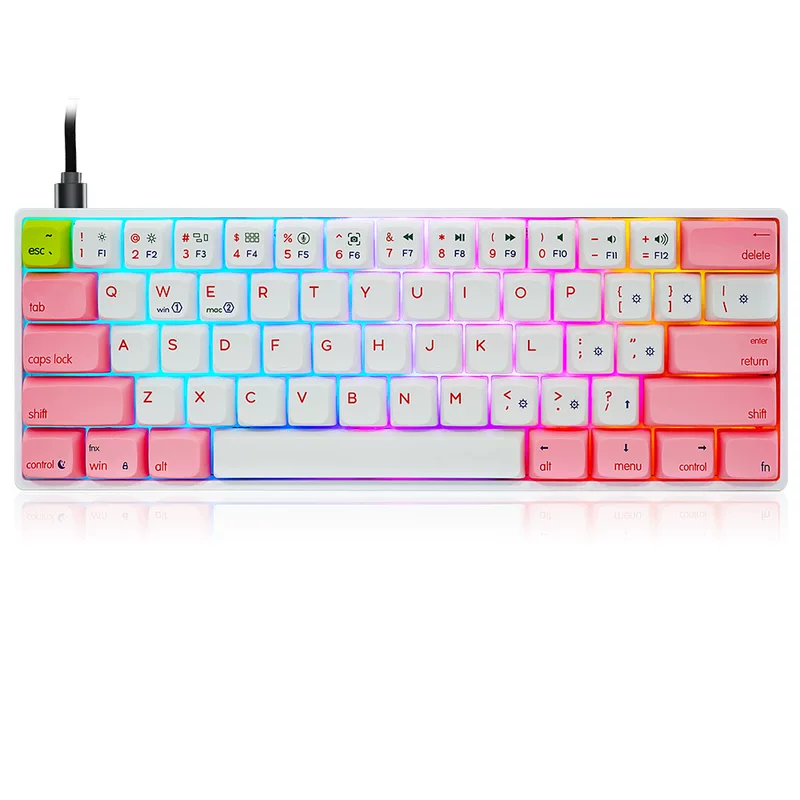 SKYLOONG GK61/SK61/Game Machinery клавиатура RGB проводная/трехрежимная клавиатура с подвижными клавишами из ПБТ с подогревом
