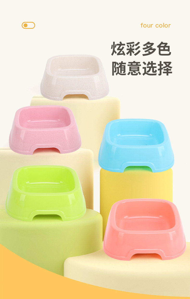 Pet Square tazón de comida gato perro tazón de comida tazón para beber ecológico caramelo color gato tazón de comida para mascotas
