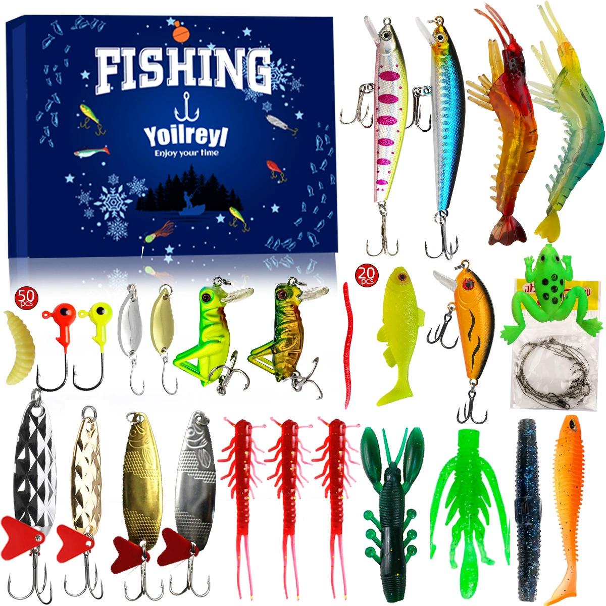 Caja cerrada del calendario de adviento de pesca