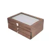 34 -bit pen storage box (walnut wood color)