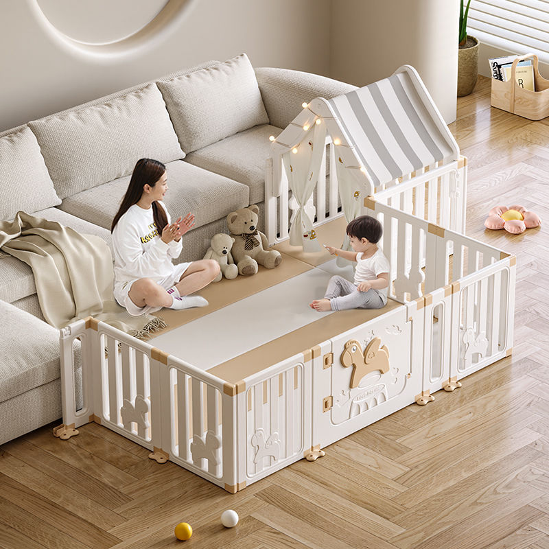 One-Sided Baby Thickened Anti-Fall Protective Fence Spliced ​​Play Fence Single-Sided Three-Sided Fence Living Room Floor Fence
