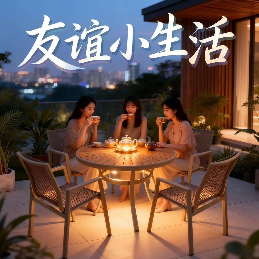 户外庭院桌椅 阳台露台休闲套装 网布椅商店露台奶茶店摆塑木桌椅