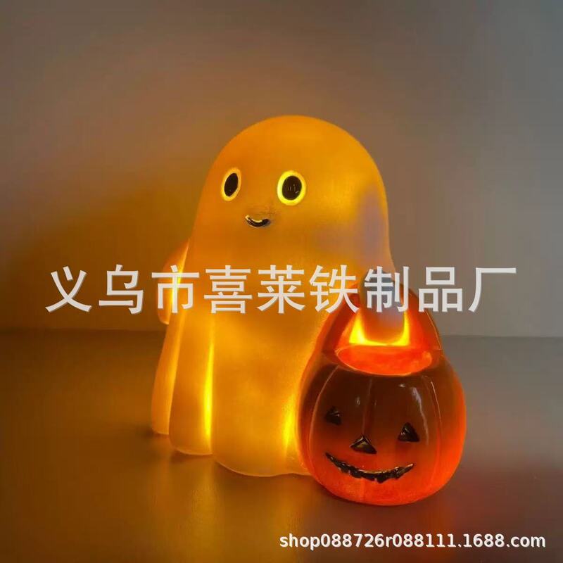 跨境创意万圣节装饰女巫幽灵看书浴缸小夜灯派对场景摆件创意礼品|undefined