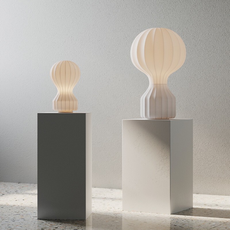 Japanese Wabi-Sabi Style Pleated Fabric Gourd Table Lamp Japanese Minimalist Homestay Bedside Atmosphere Lamp Decorative Table Lamp
