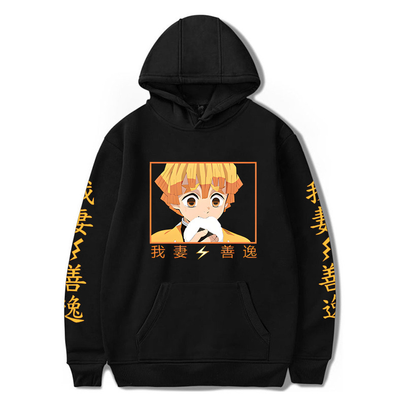 Demon Slayer Anime Hoodie for Teenagers, Men and Women, Casual Loose Pullover, Cross-Border Japanese Style Fleece Sweatshirt with Printed Trendy Design Demon Slayer Anime Hoodie for Teenagers, Men and Women, Casual Loose Pullover, Cross-Border Japanese Style Fleece Sweatshirt with Printed Trendy Design