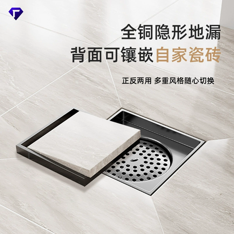 Полная медная невидимая подводная утечка Полная медная ванная ванная комната лодка большой объем душ инкрустированная плитка