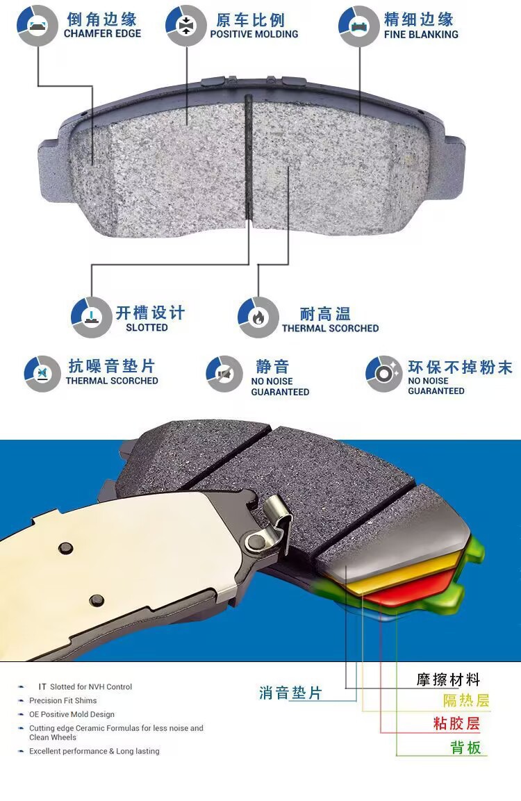 Suitable for Volkswagen Tiguan Brake Pads 1.4T/1.8T/2.0T Ceramic Original Brake Pads Front and Rear Wheels
