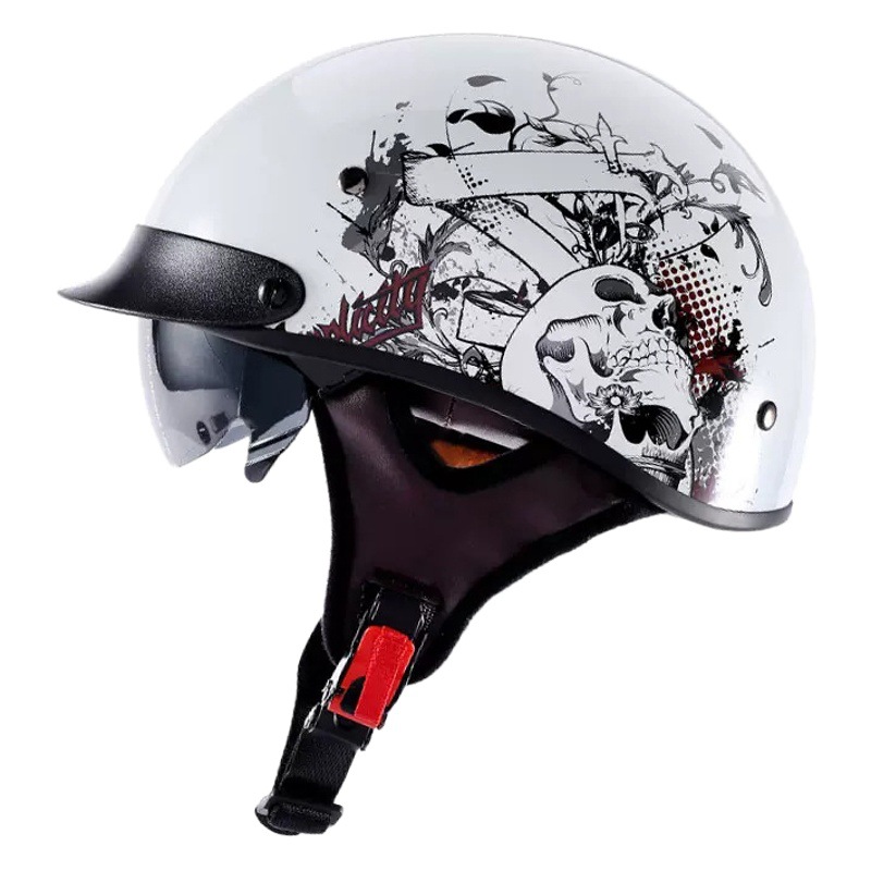 Casco retro medio con certificación 3C, casco de motocicleta con visera, casco de seguridad para vehículo eléctrico, casco de motocicleta, exportación de fábrica, DOT