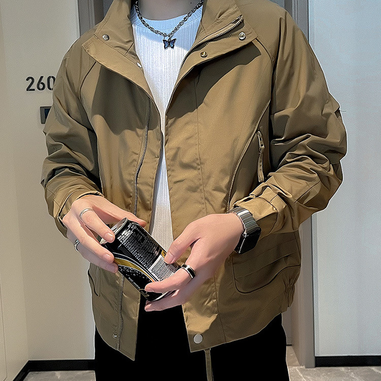 Chaqueta de hombre nuevo 2024 ropa de trabajo de la marca de moda chaqueta de cuello alto
