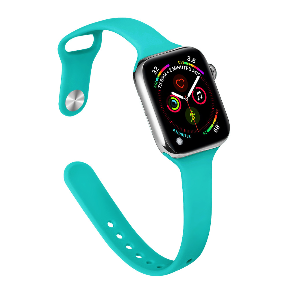Aplicable Apple Watch correa Applewatch8SE7654 cintura pequeña correa de silicona delgada moda deportiva