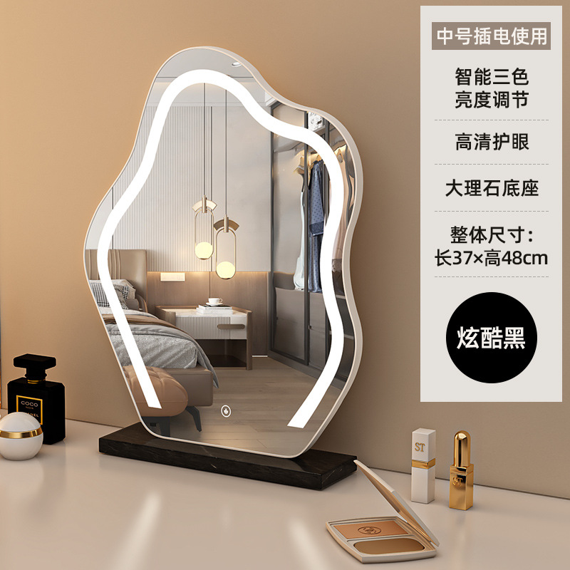 Espejo de maquillaje de escritorio con lujo nuevo LED inteligente dormitorio principal espejo de梳妆台 mayorista