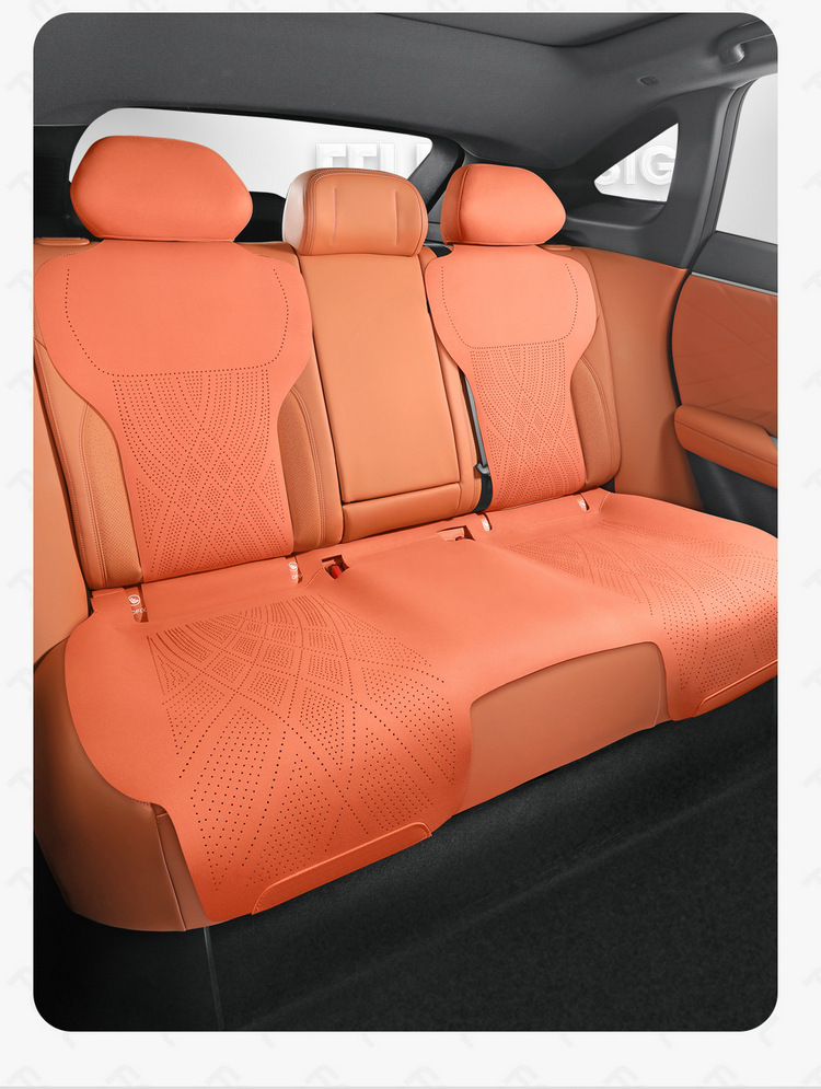 Changan dark blue S07 Special Car Cushion Four Seasons Universal Semi-enclosed Suede Saddle Cushion Perforated Seat Cover Cushion