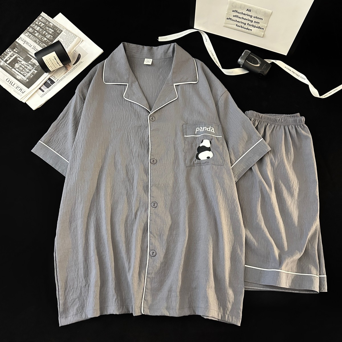 Yunduo Cotton Short-Sleeved Shorts Men's Pajamas 2025 New Summer Spring and Autumn Teenagers Can Wear Home Clothes Set