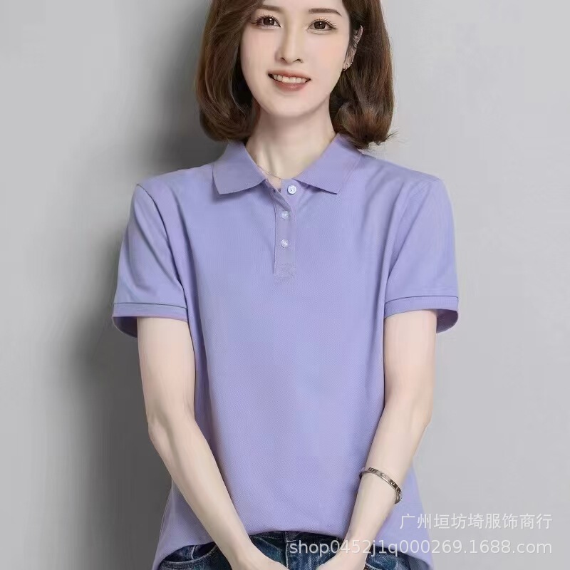 Casual Sports Short-Sleeved Polo Women's Summer 2026 New Fashion Elegant T-Shirt for Mothers, Street Vendor Supply
