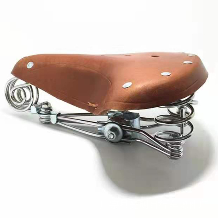 Retro cojín de piel de vaca asiento de bicicleta al aire libre camino de la bicicleta cojín del asiento de la bicicleta silla de montar accesorios para bicicletas