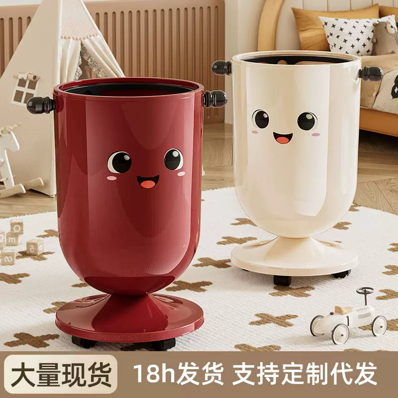 厨房垃圾桶家用免弯腰大号高级感客厅大容量带轮可移动加厚收纳桶