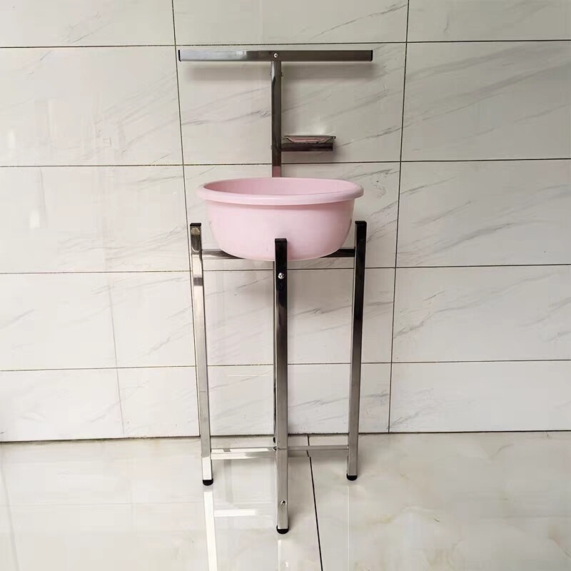 Vintage-style washbasin stand, stainless steel, freestanding, for home use, bathroom storage rack, multi-functional organizer Vintage-style washbasin stand, stainless steel, freestanding, for home use, bathroom storage rack, multi-functional organizer