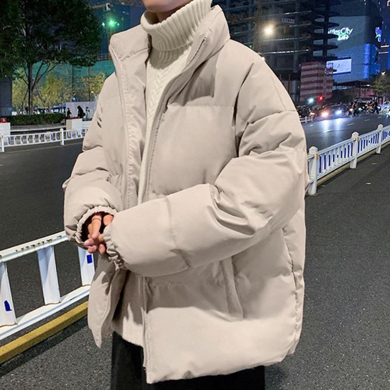 Amazon Cotton-Padded Jacket Men's Autumn and Winter Trendy Loose Stand Collar Warm Cotton Coat Jacket Wholesale
