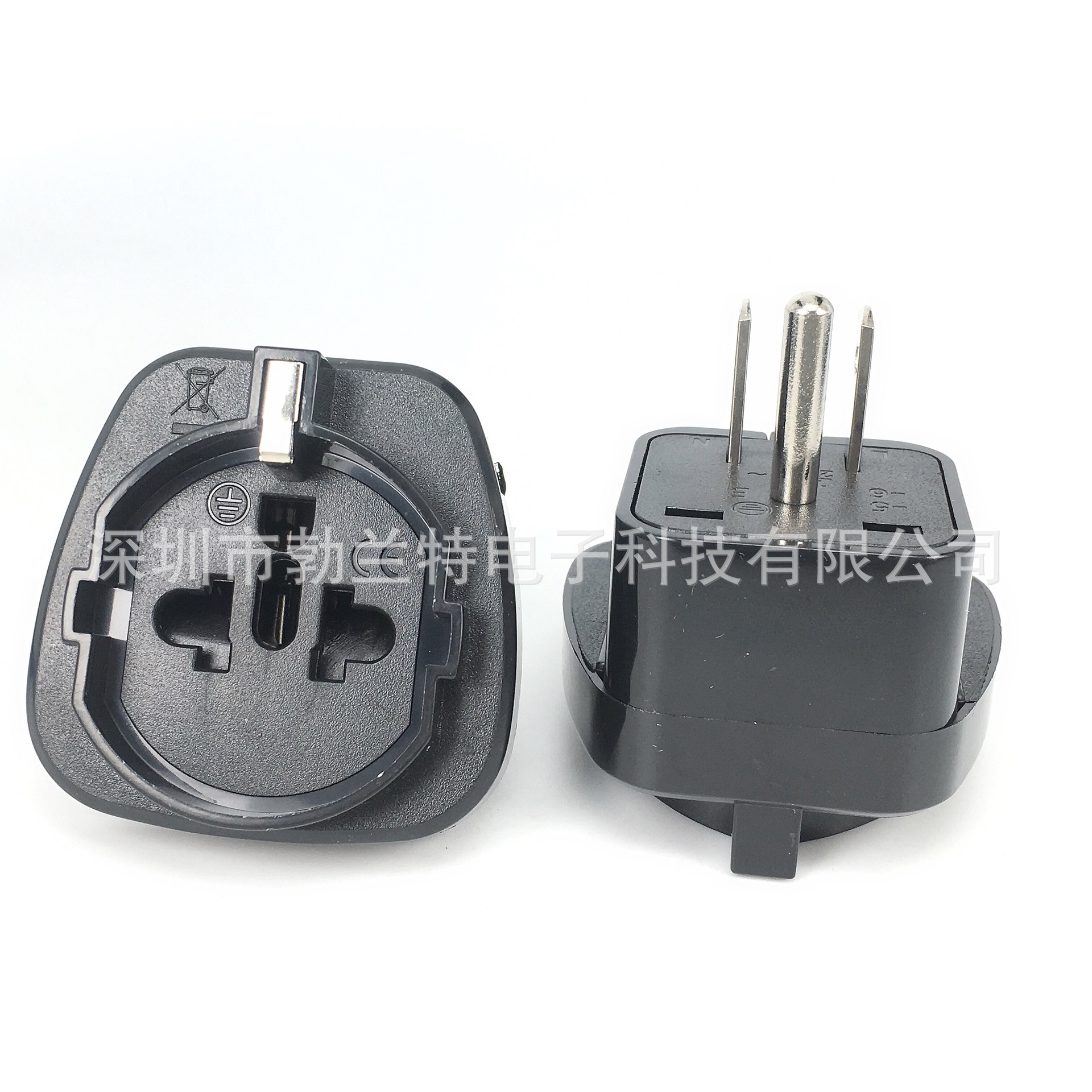 美标转欧标德标带地线转换插头SD-5嵌入式瑞士意大利圆脚美国使用