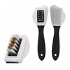 S -type suede cleaning brush three -sided velvet skin frosted skin snow boots clean copper silk shoe brush