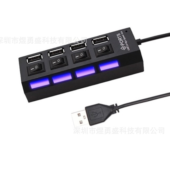 7-Port Hub con interruptor de siete puertos USB2.0 vinculante hub USB 7-Port USB de metal desnudo