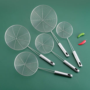 Kitchen Jiuzhu steel handle wire leak stainless steel colander eating hot pot noodles leak sieve spoon fried spoon