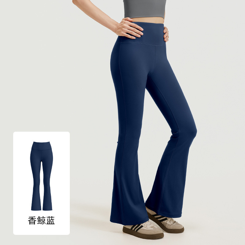 Pantalones de yoga para mujer verano 2025 nuevo estilo exterior de gran tamaño traje de ropa de fitness de cintura alta con levantamiento de cadera pantalones acampanados deportivos para correr por la mañana