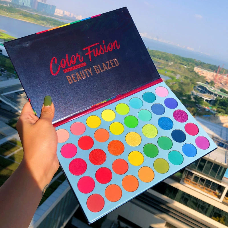 Настоящая Beauty Glazed63 цветовая палетка теней с двойным открытием, студенческая сцена макияжа, цветная палетка теней