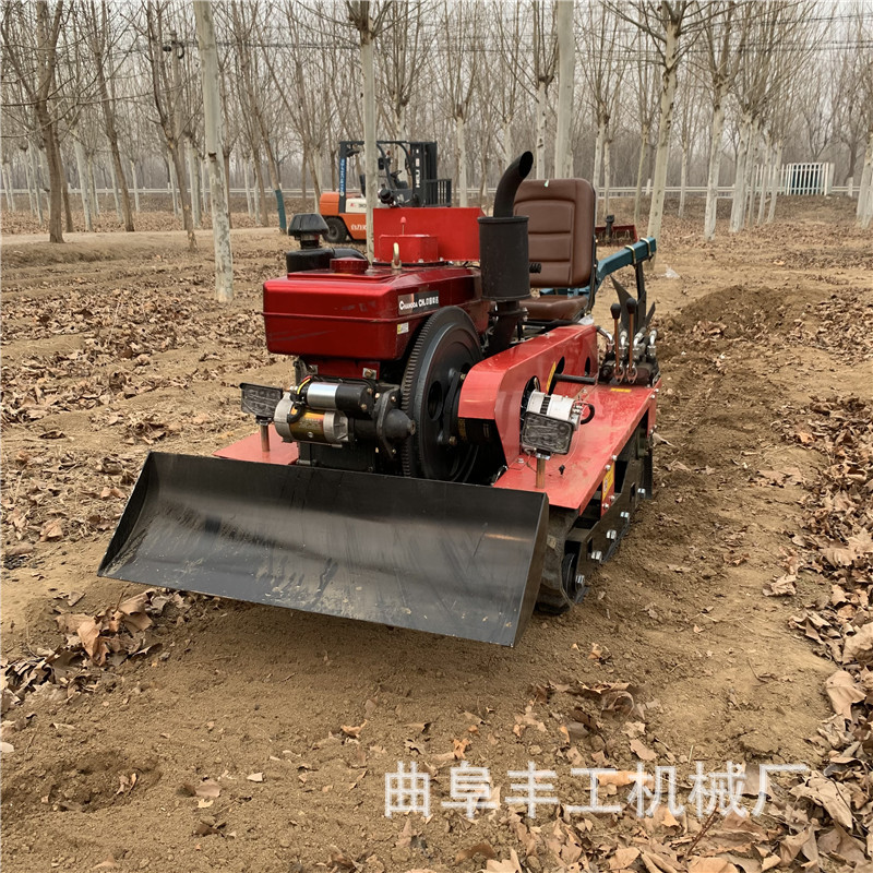 手扶链轨式小型耕地机果园大棚耕地起隆机家用履带式松土翻地起隆