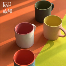 日本粗陶手捏陶瓷馬克杯情侶咖啡對杯陶瓷水杯陶瓷禮物女生水杯