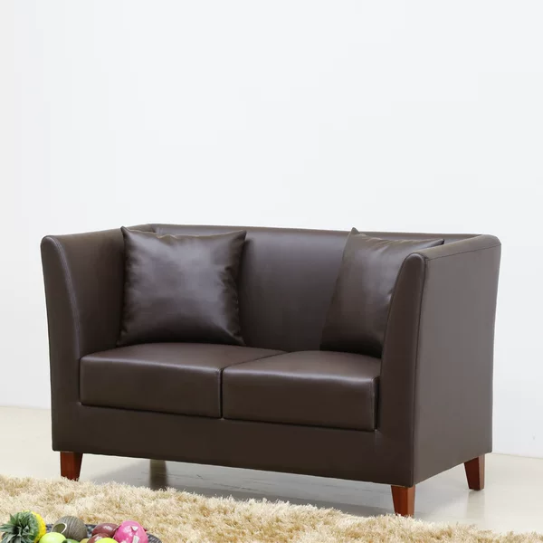 Foshan Factory Supplies Leather Art Sofa, Simple Double Armrest Soft Bag, Leisure Sofa, Coffee Shop Restaurant Sofa