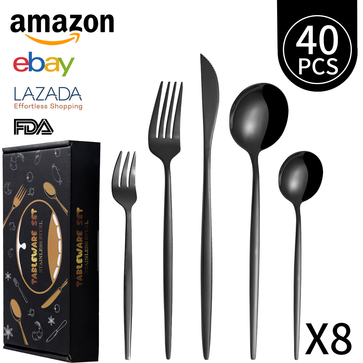 블랙 40 피스 세트