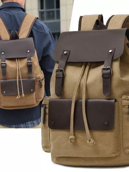 Cross-Border Retro Canvas Backpack, High-Quality Business Travel Computer Bag, Large Capacity, Lightweight and Versatile Backpack