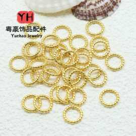 14k包金保色麻花批花实口圈 金色闭口圈diy饰品配饰 手工材料