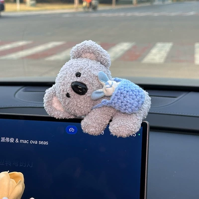 Console Decorations, Cute Dolls, Car ornaments - crossbody-bag-with-rabbit-koala-clip-doll