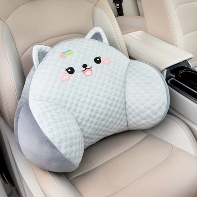 seat pillow cartoon car waist Headrest - little-gray-cat-1-waist-support