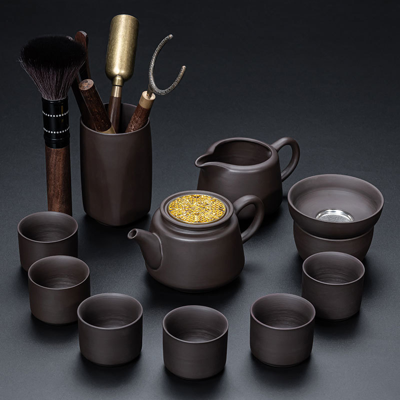 ✲☾☾✲10자색점토(오복) 서시찻주전자 - 다도/합금✲☾☾✲