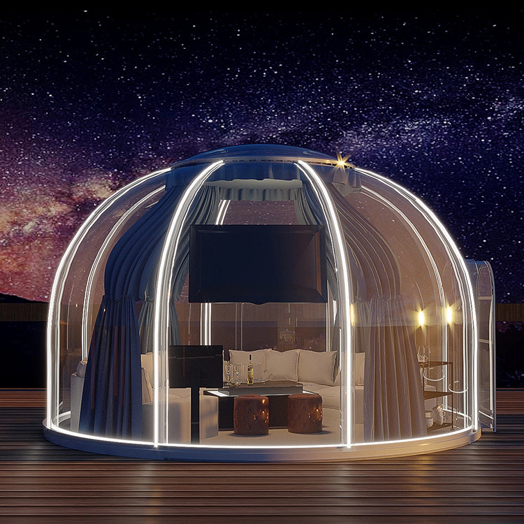 Fujian cielo estrellado habitación red reloj rojo en la boda PC burbuja casa PC restaurante B & B habitación redonda transparente casa OFERTA ESPECIAL