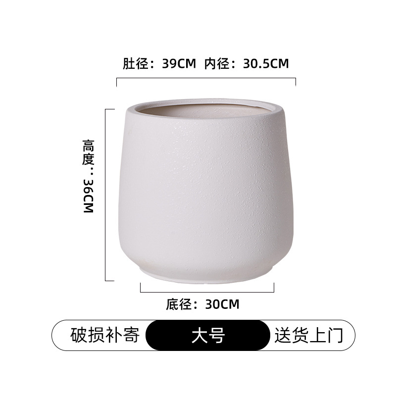 Maceta de cerámica de estilo nuevo simple, de gran diámetro, alta profundidad, transpirable, extra grande, plantas verdes en macetas para interiores y exteriores, flores prácticas